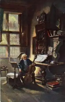 Albert Conrad Cellospieler Künstlerkarte * ca. 1920 Stengel Verlag 47017