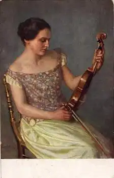 Geigenkünstlerin Künstlerkarte Rienäcker * ca. 1930
