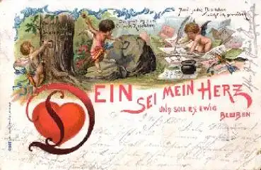 Ein sei mit Herz Engel Litho o 17.3.1900
