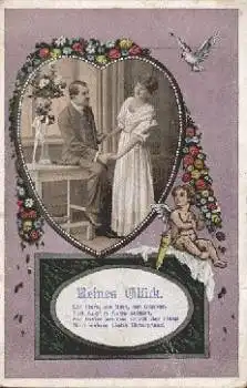 Herz Engel Taube "Reines Glück" gebr. 27.11.1917