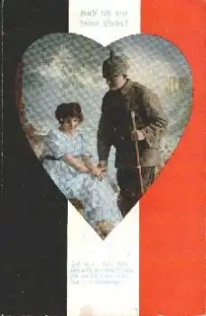 Patriotika Herz mit Soldaten "Hab ich nur Deine Lieb" o 8.7.1916