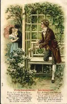 Kuss Entschwundenes Liebeglück Prägekarte o 15.8.1908