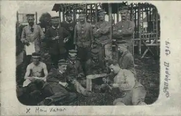 Skat, Pöllkapell 1917 Soldaten beim Kartenspiel * ca. 1915