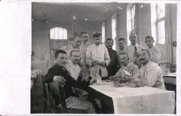 Skat spielende Soldaten im Lazarett Echtfoto *ca. 1915
