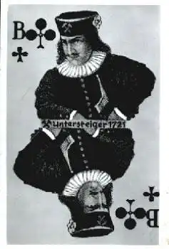 Skat, Kreuz Bube, Bergbaupostkarte, * ca. 1925