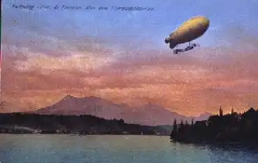 Lucerne Luftschiff über Vierwaldstättersee Zeppelin o 9.8.1911