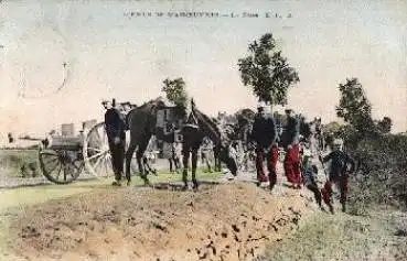 Militär Szenen aus dem Manöver Kanone o 29.8.1910