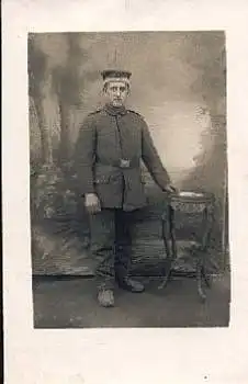 Deutscher Soldat in Uniform 1.WK. Echtfoto o 16.6.1918
