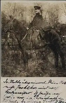 Reiter in Uniform auf Pferd Militär o 31.12.1909
