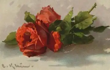 rote Rosen, Künstlerkarte Catharina Klein o 8.2.1918