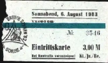 Schleizer Dreieck Rennen Eintrittskarte 6.8.1983