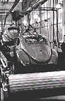 Volkswagen VW Käfer-Fertigung Lackierstrasse Auto *ca.1960