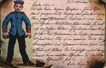 Militär Soldat mit leeren Taschen, o 25.4.1913