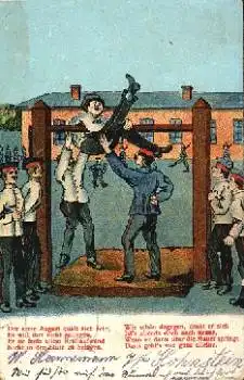 Militär Übungen am Reck, August quält sich o 14.7.1912