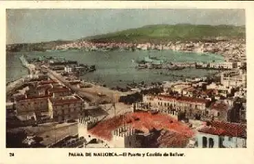 Palma de Mallorca, Puerto y Castillo de Bellver Balearen * ca. 1930