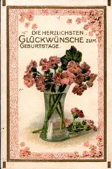 Geranien Prägekarte o 19.8.1911