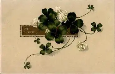 Kleeblätter Prägekarte M&B 1615 Künstlerkarte * ca. 1910