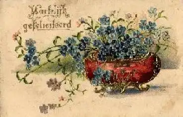 Vergißmeinnicht Goldprägekarte o 5.2.1905