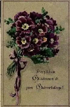 Blumen, Schöner violetter Sommerstrauß, gebr. ca. 1920