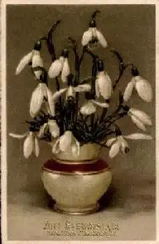 Schneeglöckchen in schöner Vase gebr. 28.2.1940