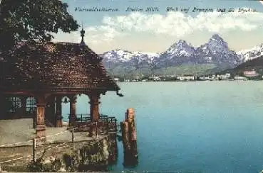 Vierwaldstättersee Station Rütli Brunnen und Mythen * ca. 1920