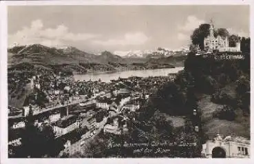 Luzern Hotel Restaurant Gütsch und Alpen o 3.8.1931