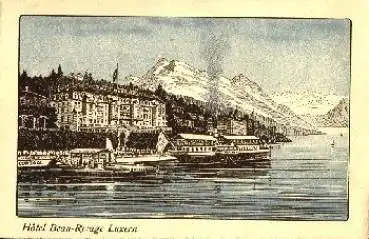 Luzern Hotel Beau-Rivage Künstlerkarte * ca. 1920