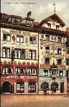 Luzern Hotel Metzgern und Müller Apotheke * ca. 1910