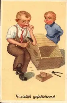 Tischler Schreiner Humorkarte Schmerz 7.5.1952