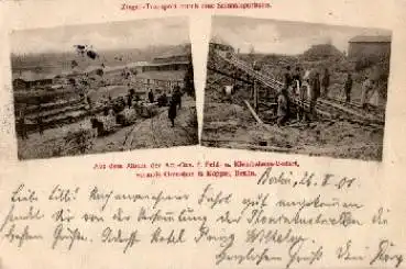 Feldbahn Ziegel- Transport durch eine Schmalspurbahn o 24.2.1901