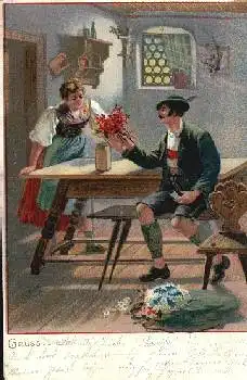 Trachten Mann in Lederhose o 20.10.1899