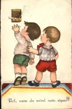 Kinder greifen nach Zigarette o ca. 1920