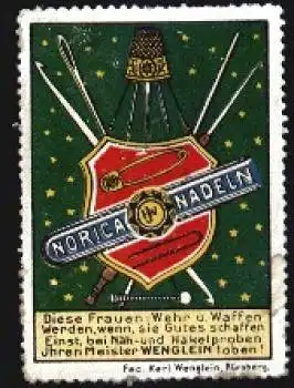 Vignette Norica Nadeln Nürnberg Fingerhut um 1920