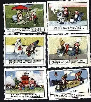 Aecht Franck Zwerge Lebensmittel Werbung Vignetten um 1910