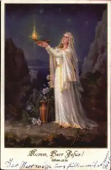 betende Frau Künstlerkarte * ca. 1920