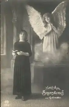 Kofirmation Schutzengel mit Mädchen o 23.3.1918