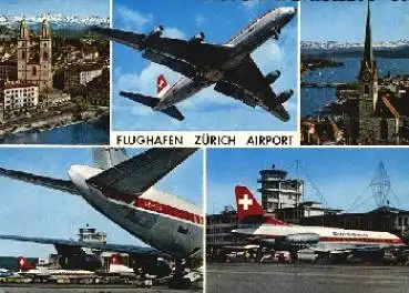 Zürich Flughafen Flugzeug Swissair * ca.1970