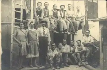 Bauarbeiter Maurer Putzer Gruppenfoto * ca. 1930