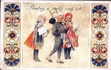 Schornsteinfeger mit Ungarinen Künstlerkarte K Simunka *um 1920
