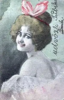 E. Löffler Lovati Frauenporträt Jugendstil Künstlerkarte o 15.8.1916