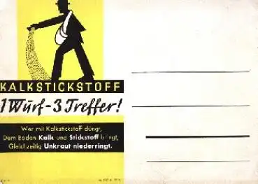 Kalkstickstoff Düngemittel Landwirtschaftswerbung * ca. 1940