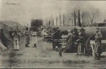 Feldbäckerei Deutsche Soldaten beim Brotbacken Feldpost L. Mun. Kol. o 24.6.1915