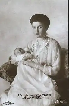 Preussen Prinzessin Joachim mit Sohn Prinz Karl Franz Joseph Nr. 7829 * ca. 1916