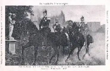 Kurfürst von Hessen mit seinen Adjutanten zu Pferde Gemälde E. Handwerk * ca. 1910