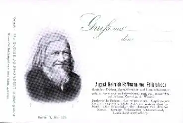 August Heinrich Hoffmann von Fallersleben Dichter Serie D Nr. 128 *ca. 1900