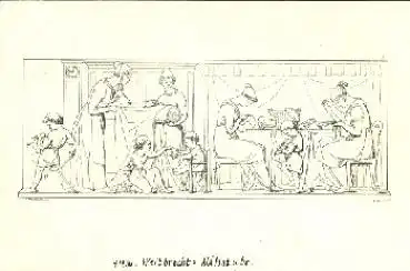 Schneider Nähstube Kind mit Steckenpferd Künstlerkarte Weitbrecht * ca. 1920