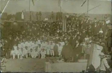 Maurer Grundsteinlegung Echtfotokarte * ca. 1910