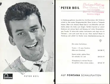 Beil Peter Fontana Schallplatten original Autogramm