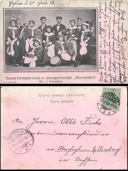 Damen Trompeter-Corps und Gesangs-Ensemble Alpenveilchen Blasorchester o 29.04.1902