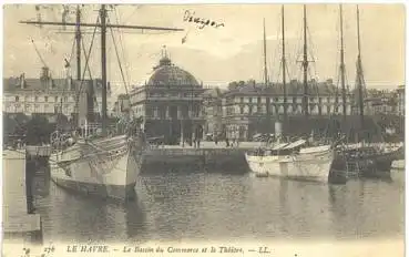 Le Havre  der Hafen mit Segelschiff o 20.5.1908